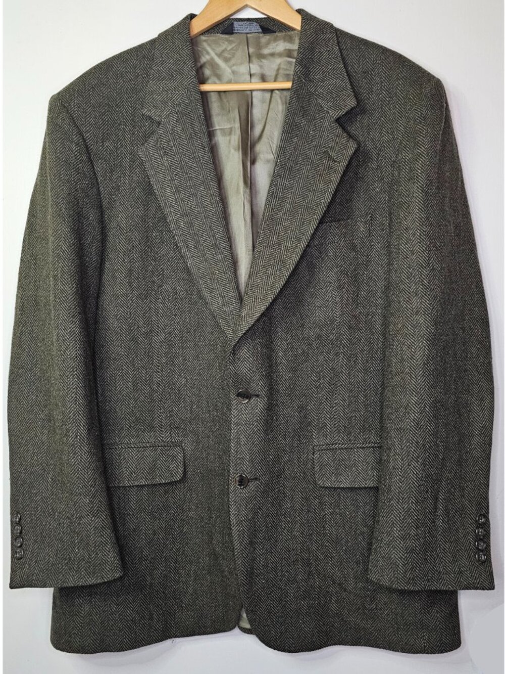 John Alexander Herringbone Lambswool Blend Tweed Style Blazer Sport Coat Jacket